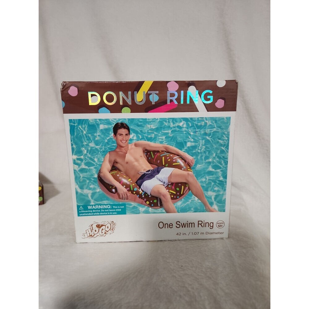 H2O Go Chocolate Donut w/ Bite Swim Ring Pool Beach Lake Toy Inflatable 42"